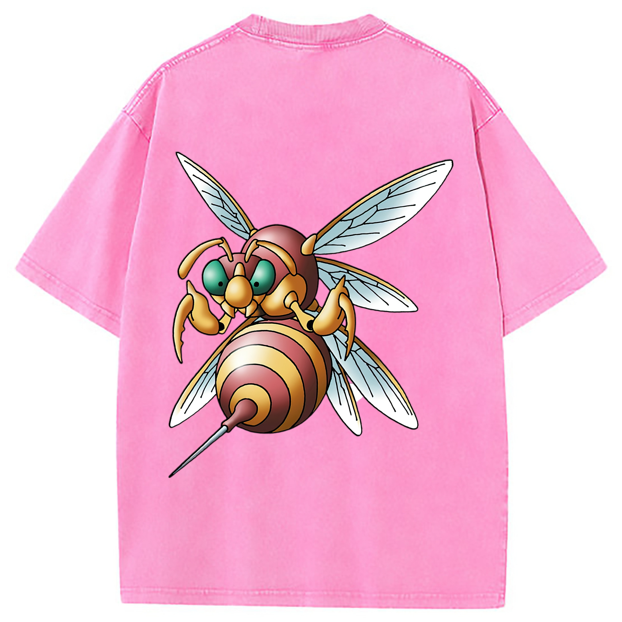 （画像用） ドラゴンクエスト Doragon Kuesuto Dragon Quest 綿100% ヴィンテージ風 半袖Tシャツ（背面プリント）